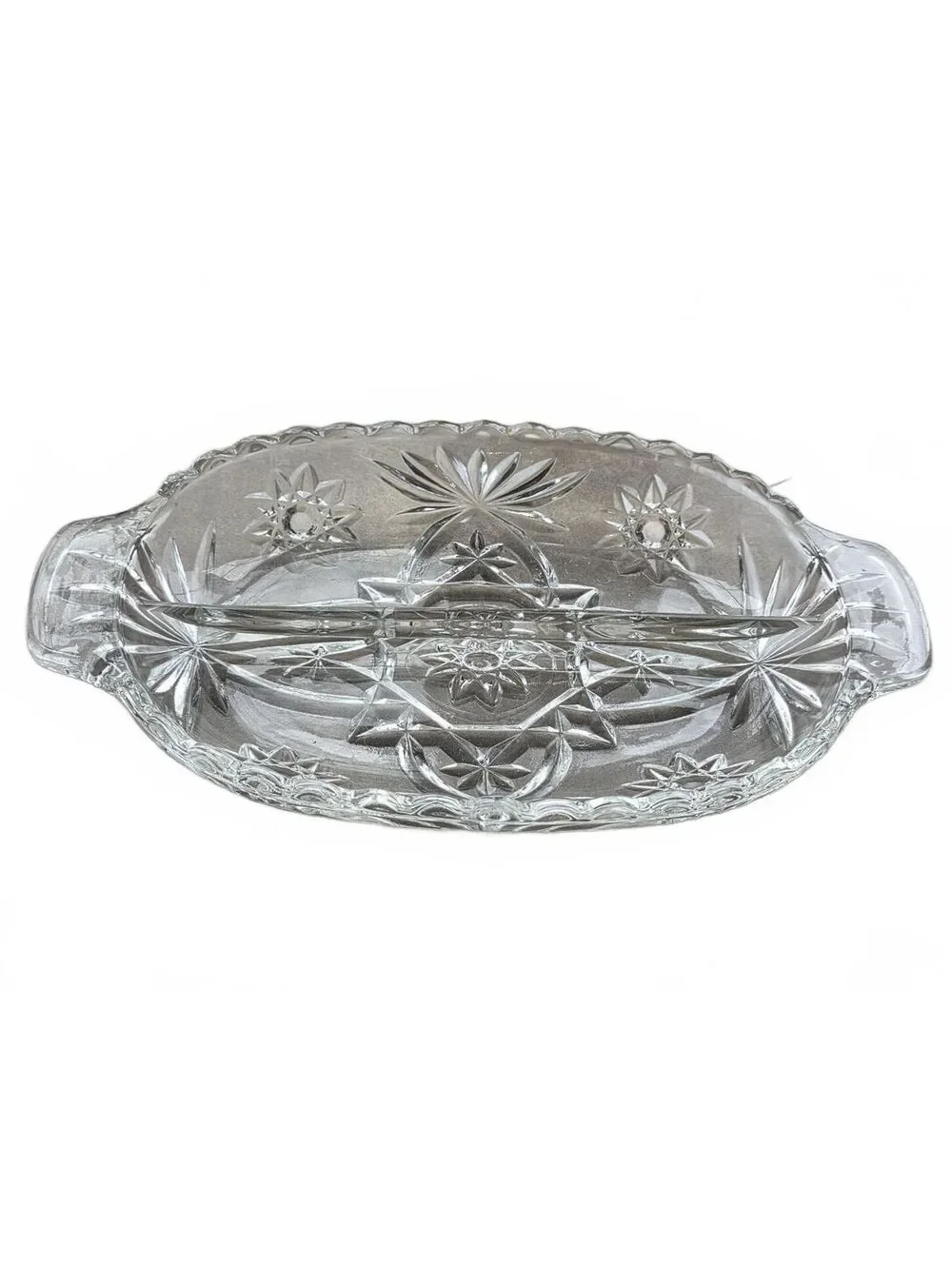 Vintage Anchor Hocking American Prescut Divided Relish Dish